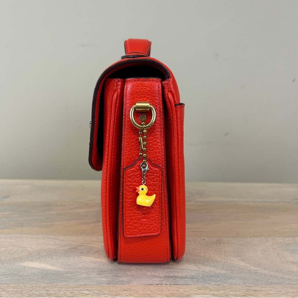 Coach Red Orange Cassie with Custom Pins, NWT! - Picture 5 of 13